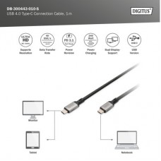 Дата кабель USB-C to USB-C 1.0m USB 4.0 black Digitus (DB-300443-010-S) - Фото