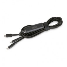Дата кабель USB-C to 2xUSB-C 1.8m 140W black Digitus (AK-300170-018-S) - Фото