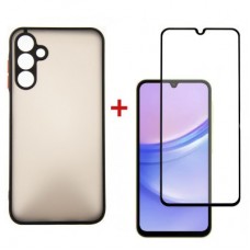 Чохол для мобільного телефона Dengos Kit for Samsung Galaxy A25 5G case + glass (Black) (DG-KM-65) - Фото