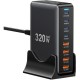 Зарядний пристрій Essager 4xUSB-C + 4xUSB 320 W GaN (EZC320W-QJB0G-Z)