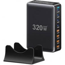 Зарядний пристрій Essager 4xUSB-C + 4xUSB 320 W GaN (EZC320W-QJB0G-Z) - Фото