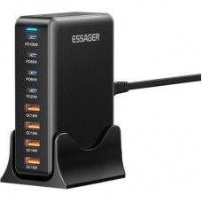Зарядний пристрій Essager 4xUSB-C + 4xUSB 320 W GaN (EZC320W-QJB0G-Z) - Фото