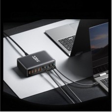 Зарядний пристрій Essager 4xUSB-C + 4xUSB 320 W GaN (EZC320W-QJB0G-Z) - Фото