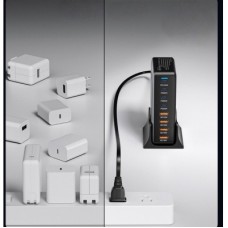 Зарядний пристрій Essager 4xUSB-C + 4xUSB 320 W GaN (EZC320W-QJB0G-Z) - Фото