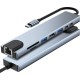 Концентратор Dynamode USB-C 8-in-1 HDMI 4K30Hz + 1xRJ45 + 1xUSB 3.0 + 1xUSB 2.0 + 1xUSB-C PD (BYL-2017L)