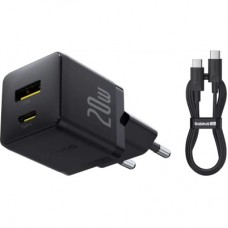 Зарядний пристрій Baseus 1xUSB-C PD20W + 1xUSB + cable USB-C to USB-C white (P10111608113-01)
