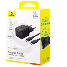 Зарядний пристрій Baseus 1xUSB-C PD20W + 1xUSB + cable USB-C to USB-C white (P10111608113-01) - Фото