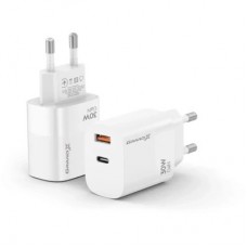 Зарядний пристрій Grand-X GaN 1xUSB-C + 1xUSB QC 3.0 36 W white (CH-360W) - Фото