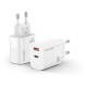 Зарядний пристрій Grand-X GaN 1xUSB-C + 1xUSB QC 3.0 36 W white (CH-360W)