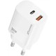 Зарядний пристрій Grand-X GaN 1xUSB-C + 1xUSB QC 3.0 36 W white (CH-360W)