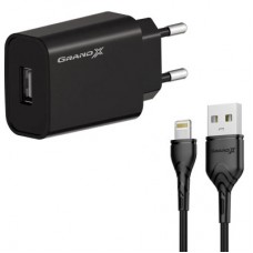 Зарядний пристрій Grand-X GaN USB-C 30 W QC 3.0 white (CH-390W) - Фото