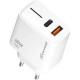 Зарядний пристрій Grand-X GaN 1xUSB-C + 1xUSB QC 3.0 45 W white (CH-460W) Зарядний пристрій Grand-X GaN 1xUSB-C + 1xUSB QC 3.0 45 W white (CH-460W)