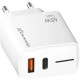 Зарядний пристрій Grand-X GaN 1xUSB-C + 1xUSB QC 3.0 45 W white (CH-460W) Зарядний пристрій Grand-X GaN 1xUSB-C + 1xUSB QC 3.0 45 W white (CH-460W)