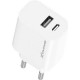 Зарядное устройство Grand-X 1xUSB-C + 1xUSB 10.5W OCP white (CH-21W)