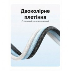 Дата кабель USB-C to USB-C 2.0m PD100W 5A braided L502 white Ugreen (35221) - Фото