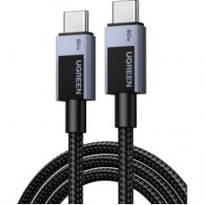 Дата кабель USB-C to USB-C 0.5m PD60W 3A braided L524 gray Ugreen (55764) - Фото