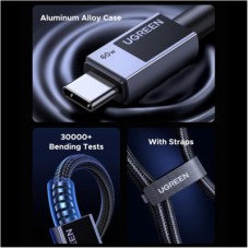 Дата кабель USB-C to USB-C 2.0m PD60W 3A braided L524 gray Ugreen (55775) - Фото