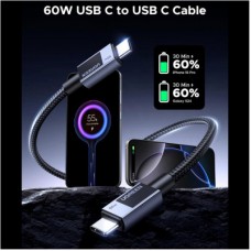 Дата кабель USB-C to USB-C 3.0m PD60W 3A braided L524 gray Ugreen (55776) - Фото