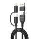 Дата кабель USB-C + USB-A to Lightning + Micro 5P + USB-C 1.0m 2.4-3A black Grand-X (PX-41B) Дата кабель USB-C + USB-A to Lightning + Micro 5P + USB-C 1.0m 2.4-3A black Grand-X (PX-41B)