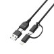 Дата кабель USB-C + USB-A to Lightning + Micro 5P + USB-C 1.0m 2.4-3A black Grand-X (PX-41B) Дата кабель USB-C + USB-A to Lightning + Micro 5P + USB-C 1.0m 2.4-3A black Grand-X (PX-41B)
