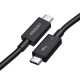 Дата кабель USB-C to USB-C 1.0m Thunderbolt 5 240 W 5 A 120Gbps 16/8/4K L703 black Ugreen (45996)