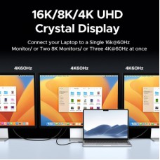 Дата кабель USB-C to USB-C 1.0m Thunderbolt 5 240 W 5 A 120Gbps 16/8/4K L703 black Ugreen (45996) - Фото