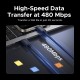 Дата кабель USB-C to USB-C 1.0m Thunderbolt 5 240 W 5 A 120Gbps 16/8/4K L703 black Ugreen (45996)