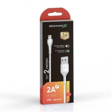 Дата кабель USB 2.0 AM to Lightning 2.0m 2A white Grand-X (PL-02W) - Фото