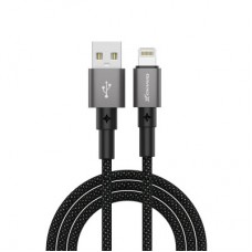 Дата кабель USB 2.0 AM to Lightning 1.0m 2.4A black Grand-X (PL-08B) - Фото
