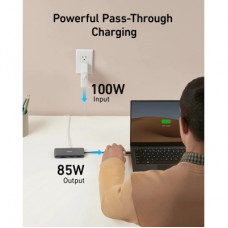 Концентратор USB-C 8-in-1 1xUSB-C PD100W + 1xHDMI + 2xUSB-A + 1xUSB-C 10Gbps + 1xRJ45 + SD black Anker (A83830A2) - Фото