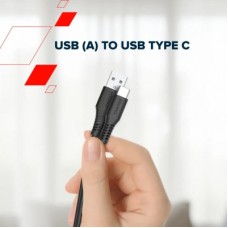 Дата кабель USB 2.0 AM to USB-C 2.0m 18 W TPE black Canyon (CNS-AC18SC20B) - Фото