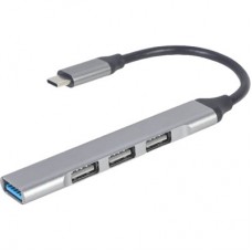 Концентратор Gembird USB-C to 1xUSB 3.1 + 3xUSB 2.0 silver (UHB-CM-U3P1U2P3-03) - Фото