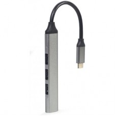 Концентратор Gembird USB-C to 1xUSB 3.1 + 3xUSB 2.0 silver (UHB-CM-U3P1U2P3-03) - Фото