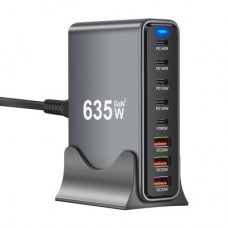 Зарядное устройство XoKo 2xUSB-C PD3.1 140W + 2xUSB-C PD100W + 1xUSB-C PD65W + 3xUSB QC30W GaN (QC-600) - Фото