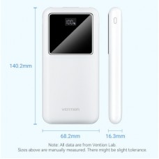 Батарея універсальна Vention 10000 mAh 22.5W Black LED Display Type (FHKB0) - Фото