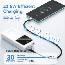 Батарея універсальна Vention 20000 mAh 22.5W Black LED Display Type (FHLB0) - Фото