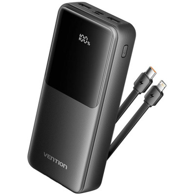 Батарея универсальная Vention 20000 mAh 22.5W with Built-in USB-C and Lightning Cables (FHPB0)