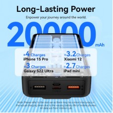 Батарея универсальная Vention 20000 mAh 22.5W with Built-in USB-C and Lightning Cables (FHPB0) - Фото