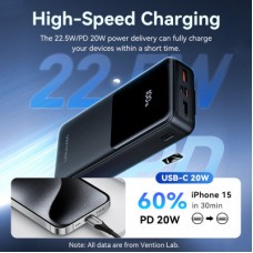 Батарея универсальная Vention 20000 mAh 22.5W with Built-in USB-C and Lightning Cables (FHPB0) - Фото