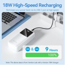 Батарея універсальна Vention 30000 mAh 22.5W Black LED Display Type (FHMB0) - Фото
