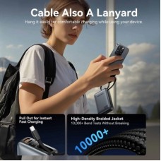 Батарея універсальна Vention 20000 mAh 45 W Mini with Built-in USB-C Cable Gray (FHGH0) - Фото