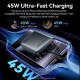Батарея універсальна Vention 20000 mAh 45 W Mini with Built-in USB-C Cable Gray (FHGH0)