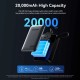 Батарея універсальна Vention 20000 mAh 45 W Mini with Built-in USB-C Cable Gray (FHGH0)