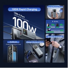 Батарея універсальна Vention 20000 mAh 100 W Gray TFT Display Type (FKCH0) - Фото