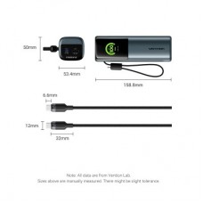 Батарея універсальна Vention 20000 mAh 165W Gray TFT Display Type (FKFH0) - Фото