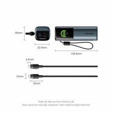 Батарея універсальна Vention 27000 mAh 200 W Gray TFT Display Type (FKGH0) - Фото