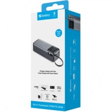 Батарея універсальна Sandberg 27000 mAh 140W+100W PD/140W, with built-in Type-C cable 140W (421-31) - Фото