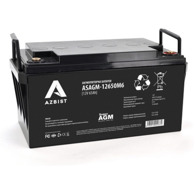 Батарея до ДБЖ AZBIST 12 V 65 Ah Super AGM (ASAGM-12650M6)