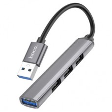 Концентратор HOCO USB to USB 3.0 + 3xUSB 2.0 metal gray (6931474765468) - Фото