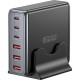 Зарядний пристрій Essager 3xUSB-C + 3xUSB-A 85W GaN black (EZC85W-SXB0G-Z)
